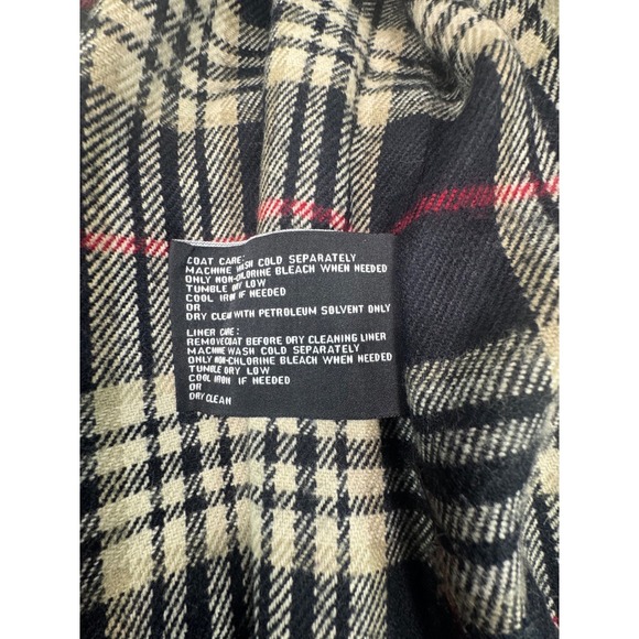 London Fog Women's Black Long Trench Coat with Removable Plaid Liner Size 14 - Picture 8 of 12